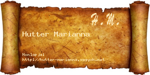 Hutter Marianna névjegykártya
